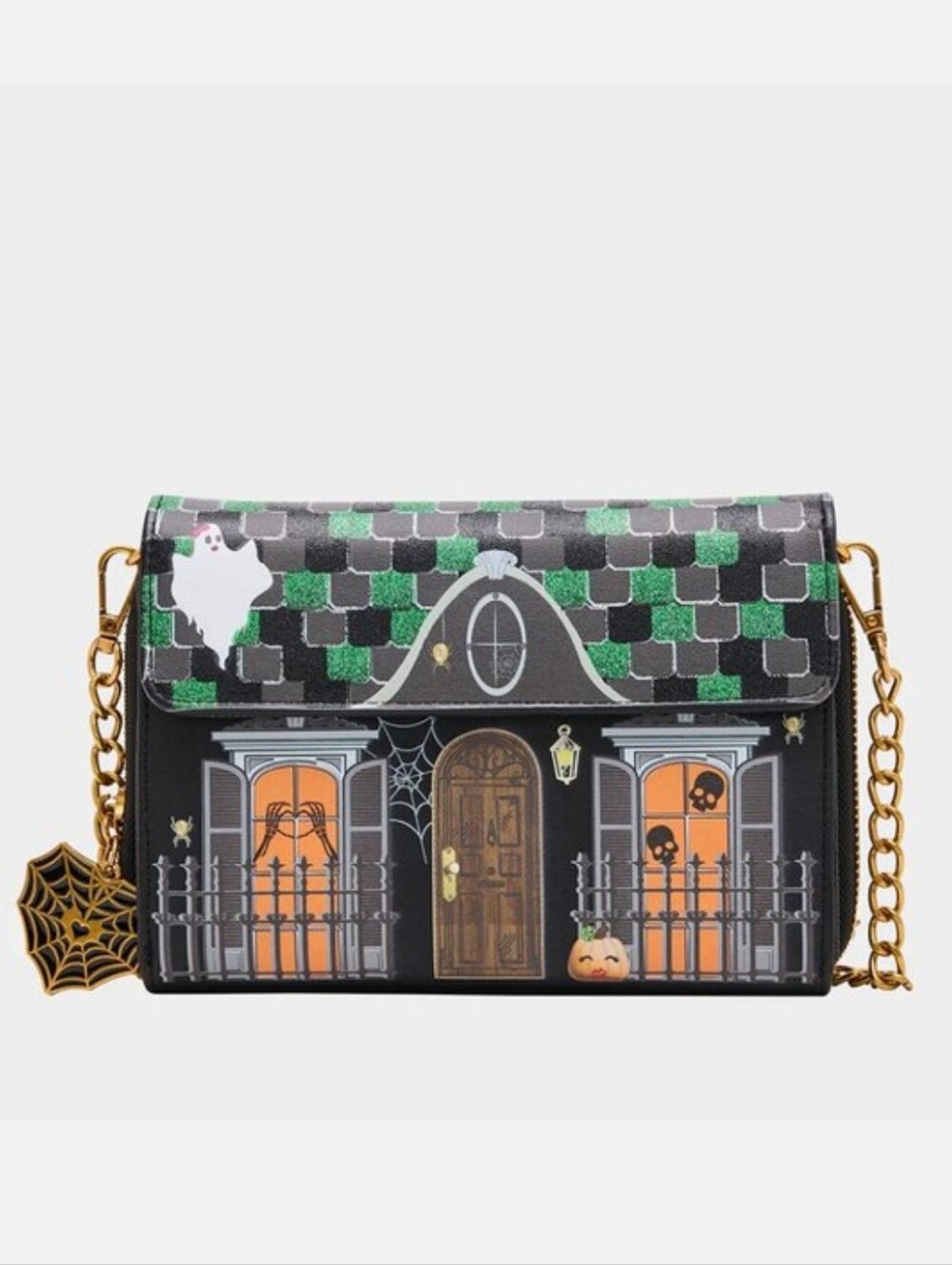 NWT Betsey Johnson Forever Home Haunted House  Crossbody Wallet on a Chain